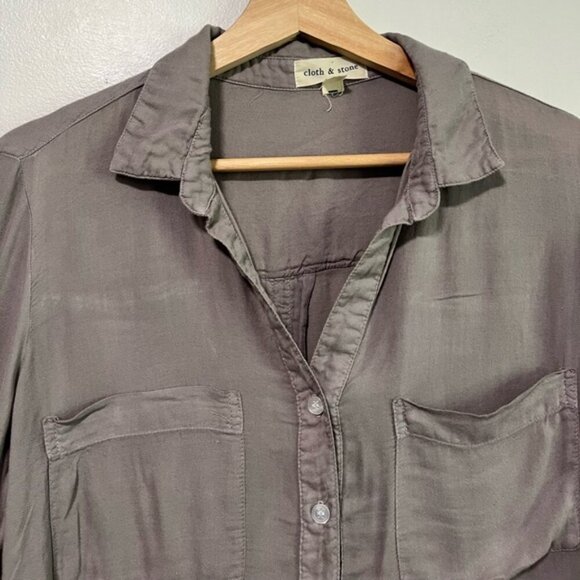 Cloth & Stone Women’s Long Sleeve Button-Up Shirt – Size Small - Picture 12 of 14